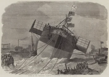 Lancering van het stoomschip Paramatta in Blackwall op maandag